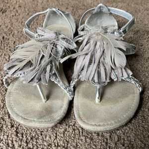 Girls Bongo silver sandals